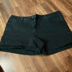Black jean shorts